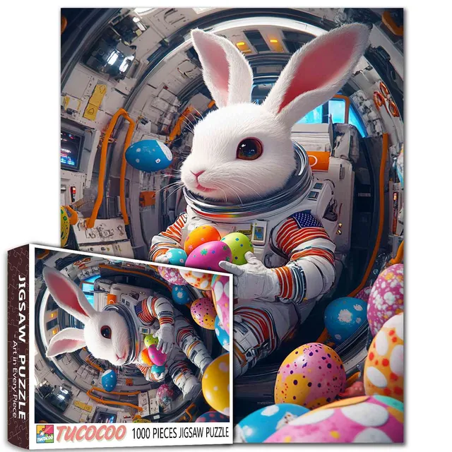 tucocoo-easter-bunny-space-puzzle-1000-teile-hase image 1