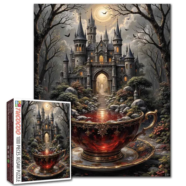 tucocoo-gothic-castle-teacup-jigsaw-puzzle-1000-teile image 1