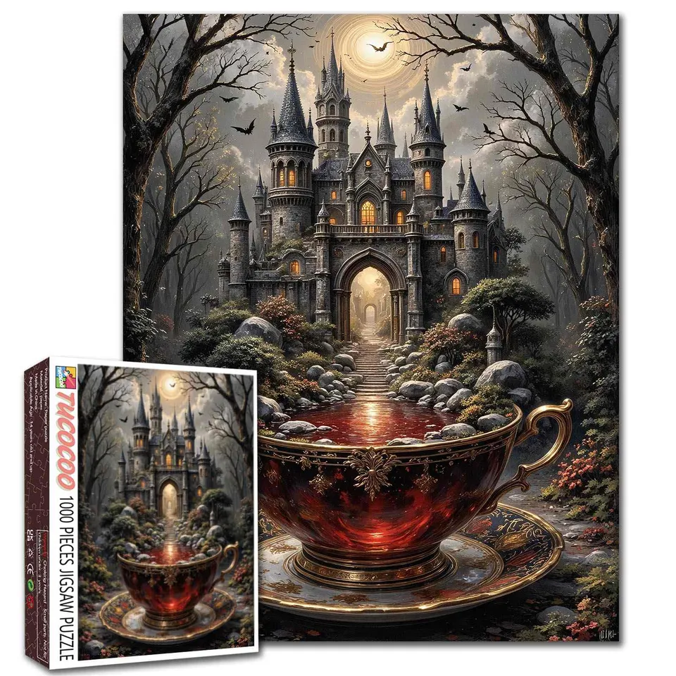 tucocoo-gothic-castle-teacup-jigsaw-puzzle-1000-teile image 1