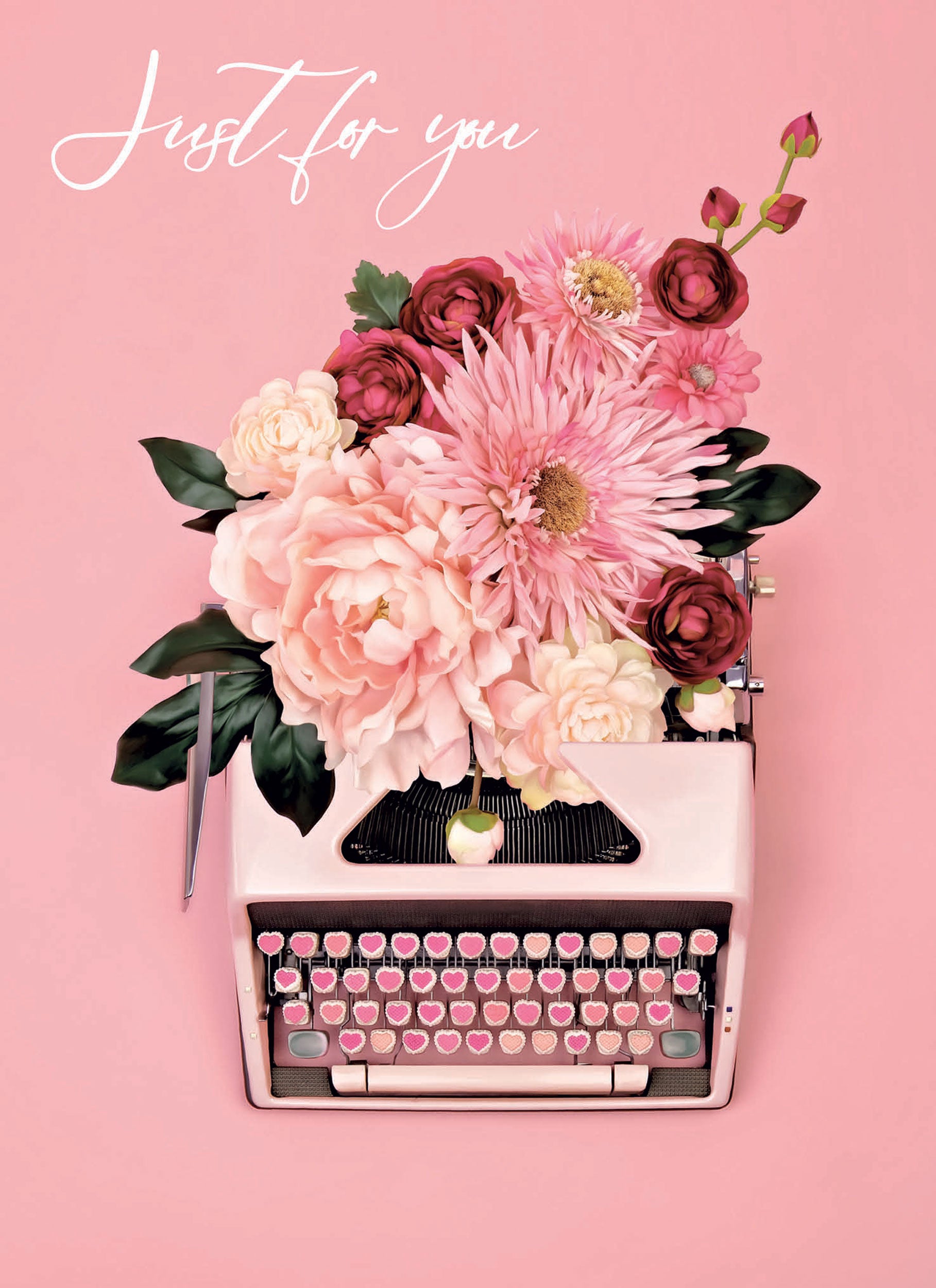 otter-house-pretty-typewriter-geburtstagskarte-floral-blumen image 1