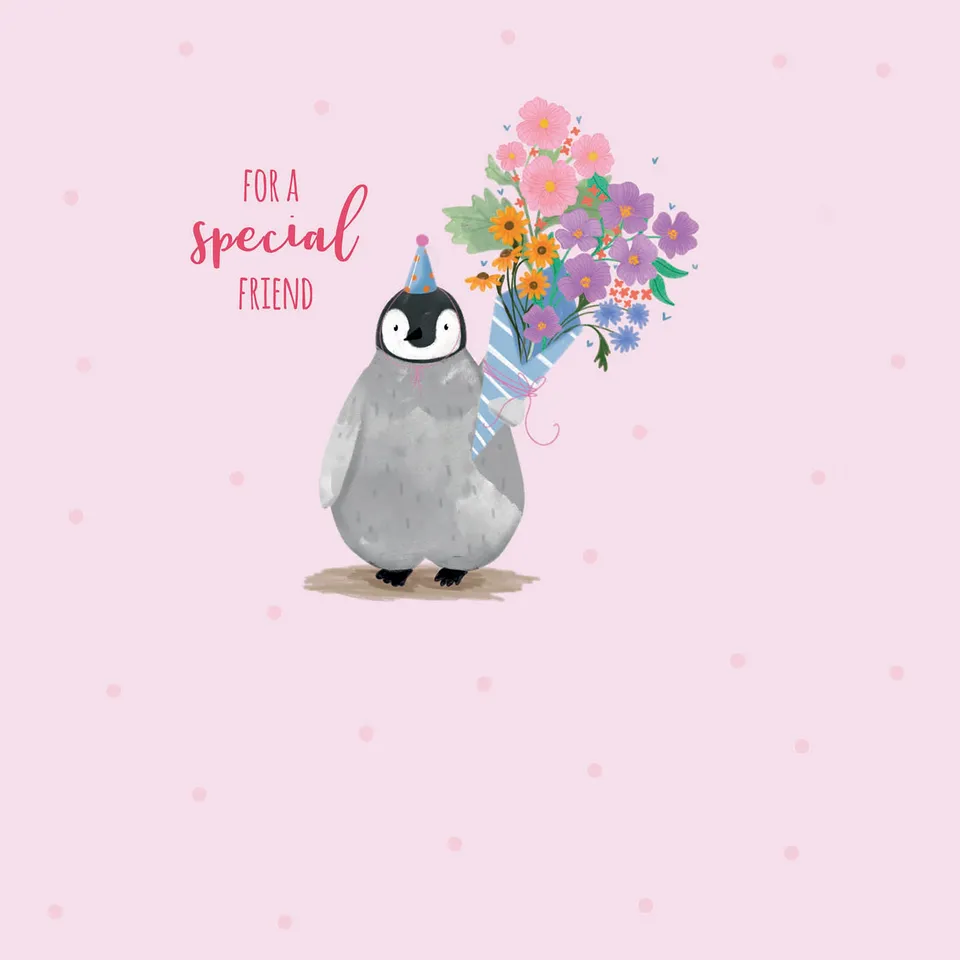otter-house-party-animals-pinguin-geburtstagskarte-blumen image 1