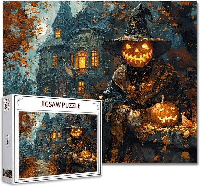 tucocoo-evil-skulls-skeleton-pumpkin-puzzle-1000-teile-halloween image 1