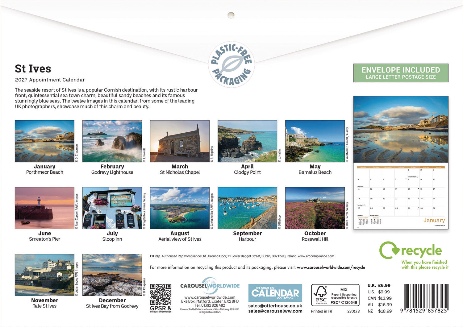 otter-house-calendars-st-ives-a4-wandkalender-2027-region image 2