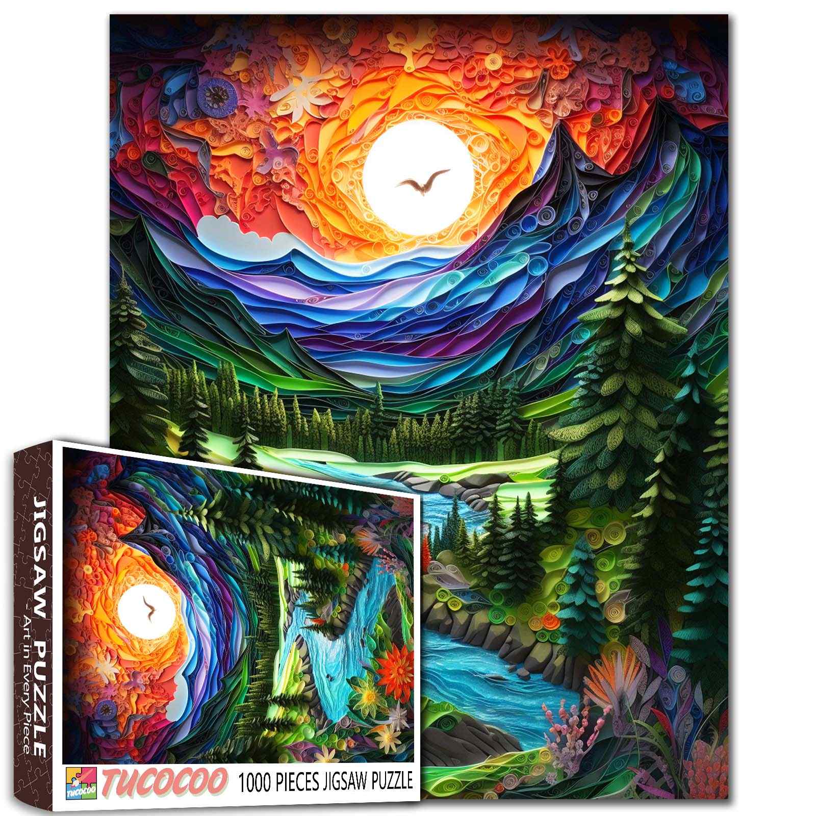 tucocoo-jigsaw-sunset-river-valley-puzzle-1000-teile-landschaft image 1