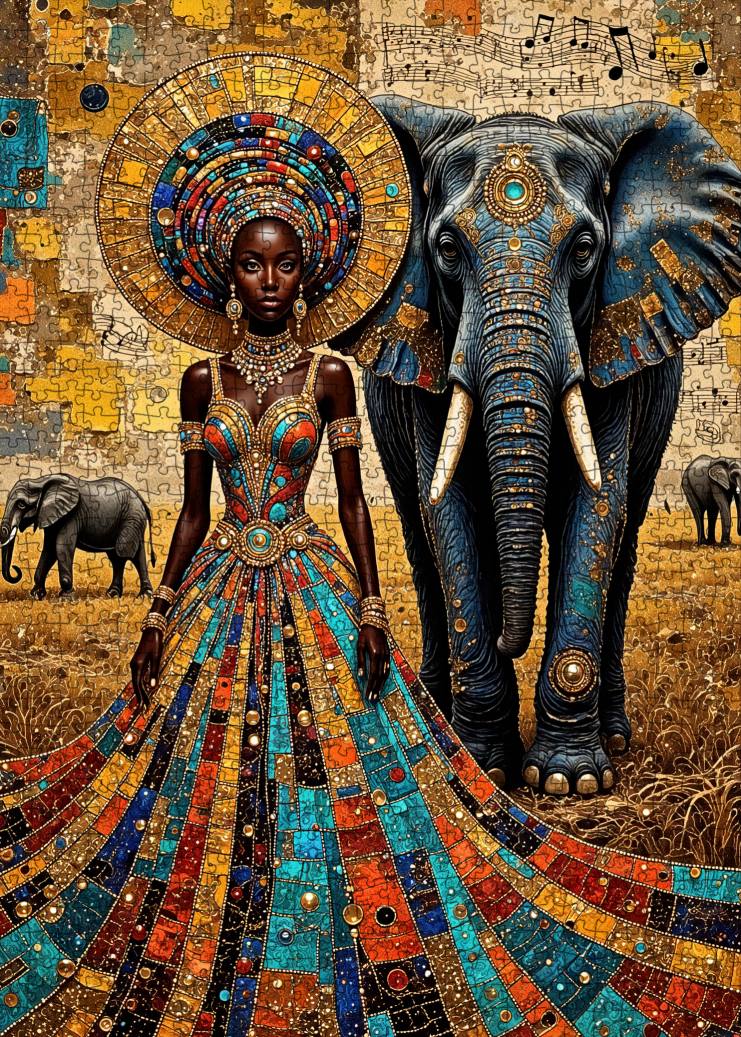 tucocoo-jigsaw-puzzles-african-queen-elephant-puzzle-1000-teile image 2
