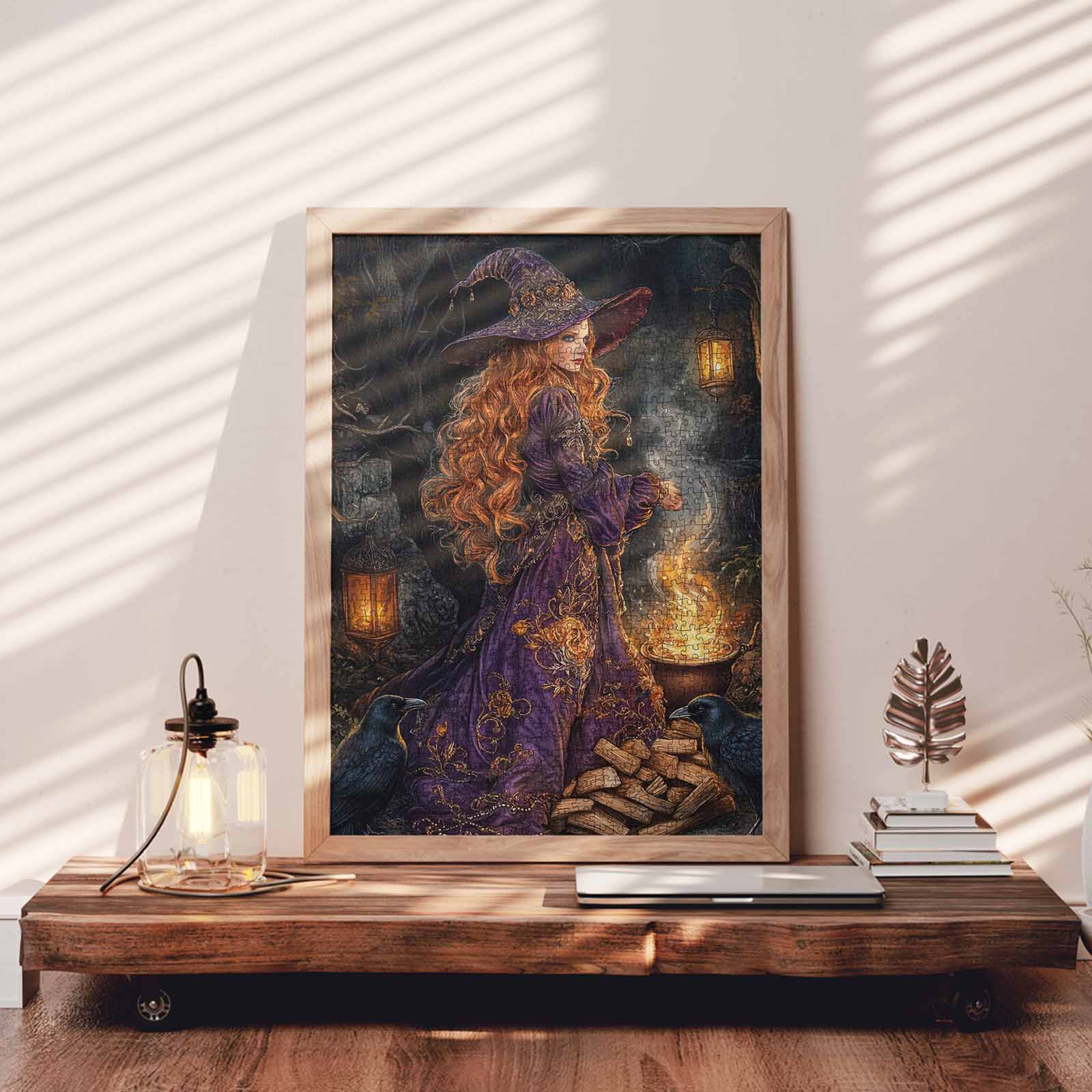 tucocoo-jigsaw-puzzles-witch-by-the-fire-puzzle-1000-teile-hexe-halloween image 3