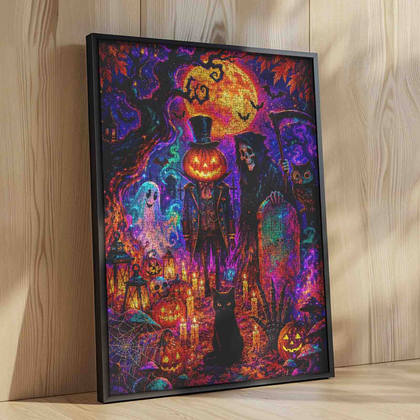 tucocoo-jigsaw-puzzles-pumpkin-reaper-haunted-graveyard-puzzle-1000-halloween image 4