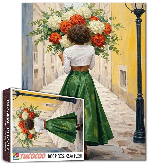 tucocoo-floral-bliss-puzzle-1000-teile-blumen-frau image 1