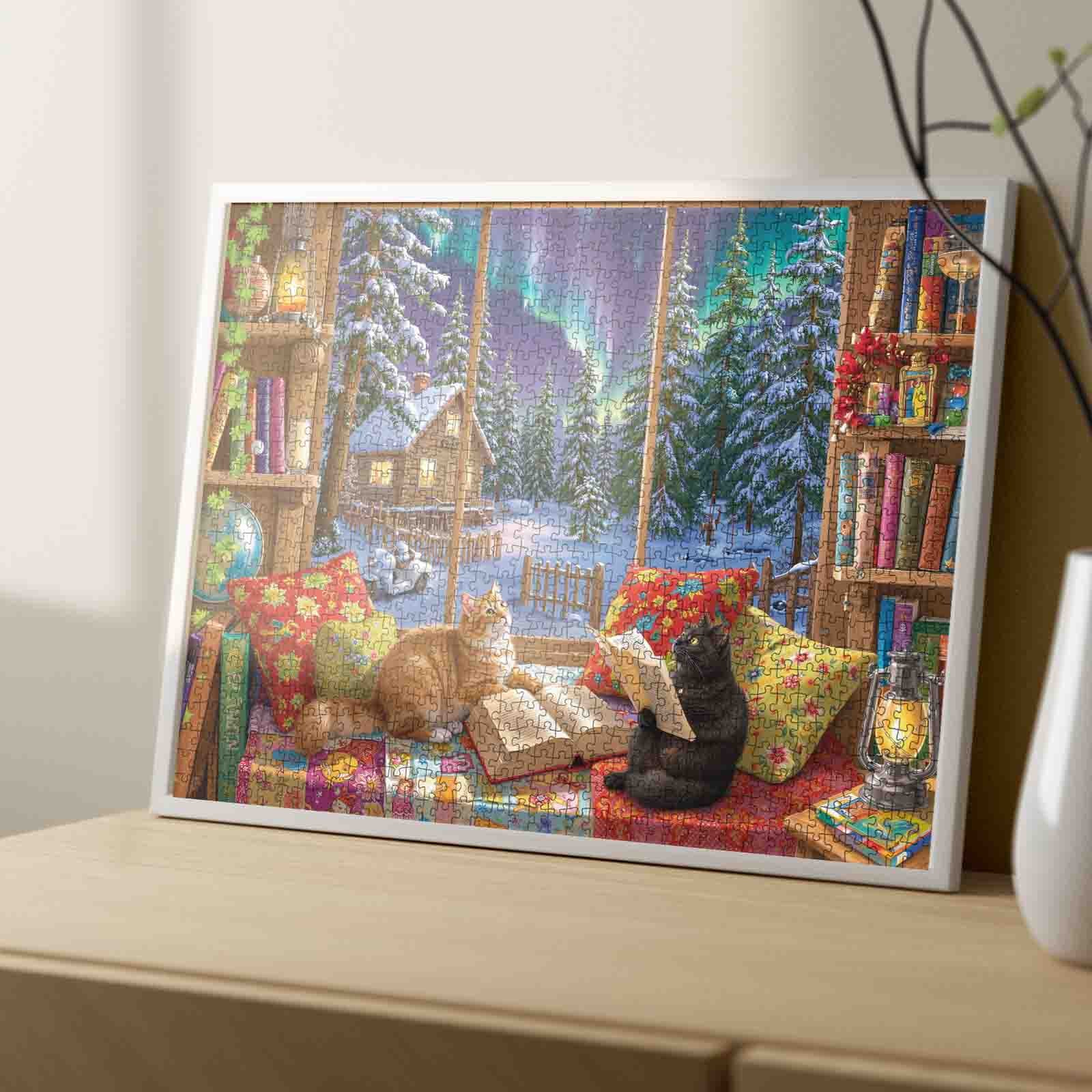tucocoo-winter-reading-cats-puzzle-1000-teile-weihnachten image 4