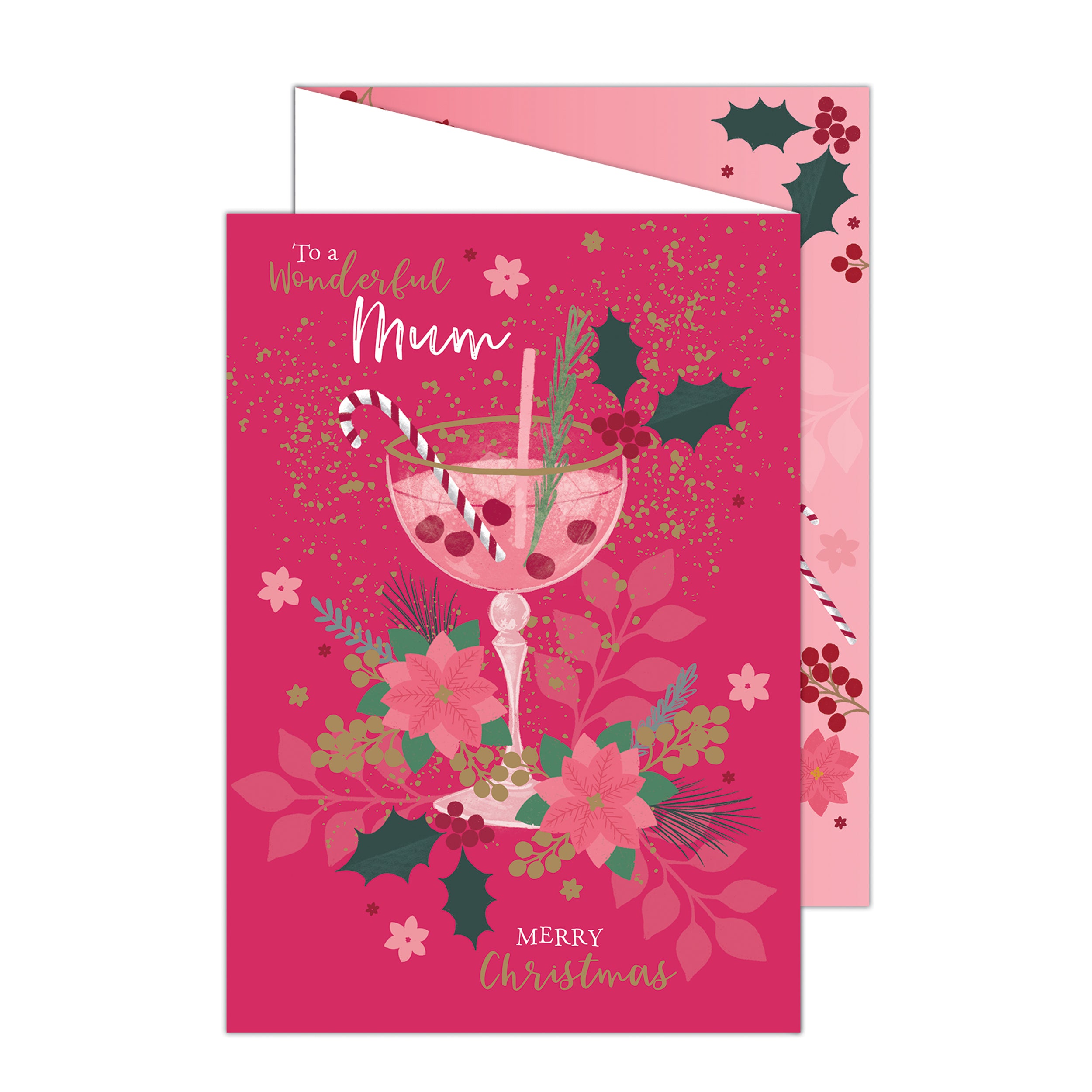otter-house-weihnachtskarte-mum-einzeln-floral-holly image 2