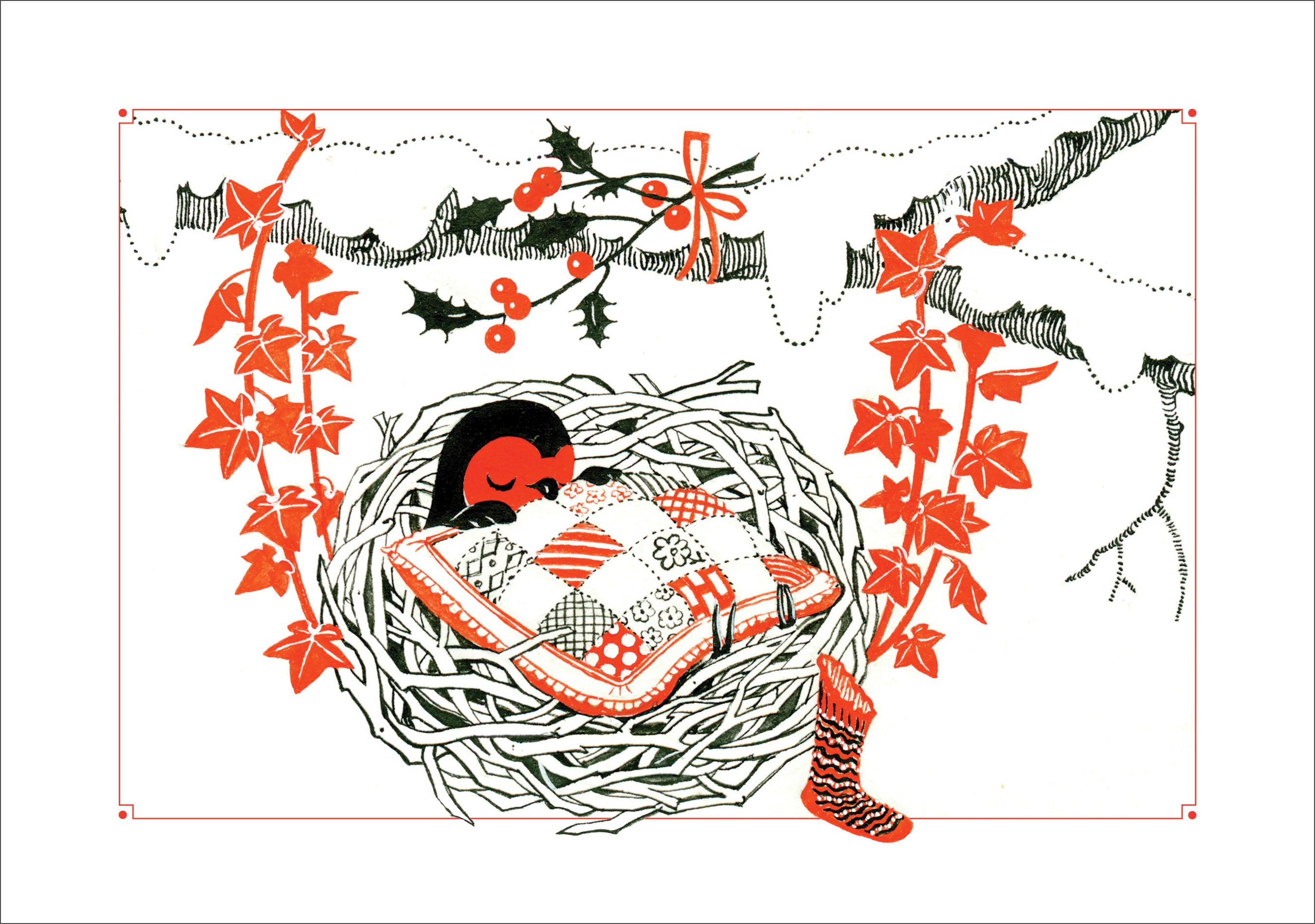 pomegranate-jolly-robins-weihnachtskarten-set-rotkehlchen image 3