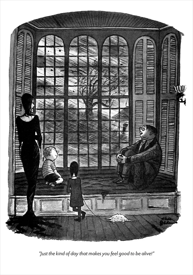 pomegranate-charles-addams-good-to-be-alive-geburtstagskarte image 1