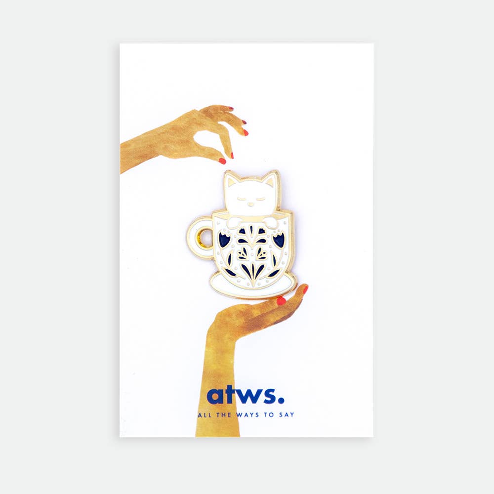 all-the-ways-to-say-cup-cat-pin-emaille-katze-gold image 1