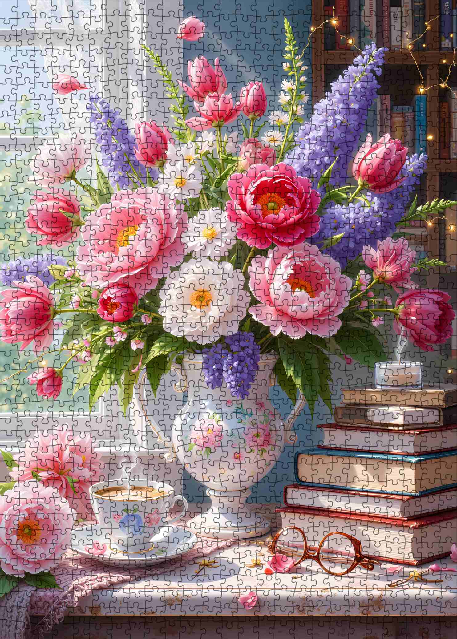 tucocoo-blooming-library-morning-puzzle-1000-teile-blumen image 2