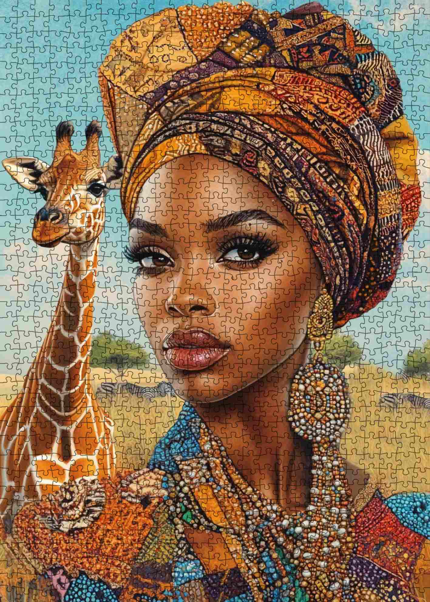 tucocoo-african-beauty-giraffe-puzzle-1000-teile-frau image 2