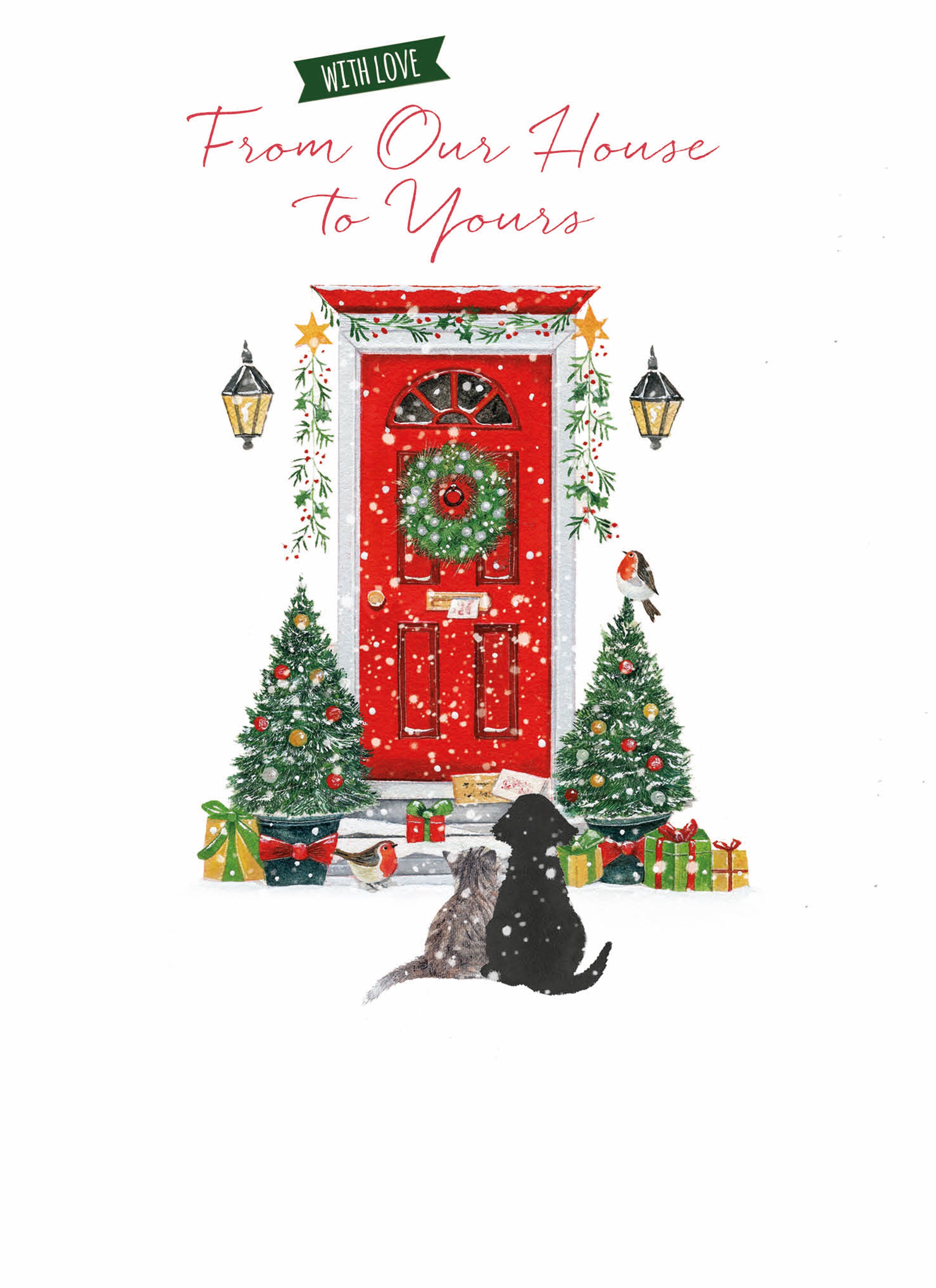 otter-house-christmas-red-door-weihnachtskarte-rote-t-r-einzelkarte image 1