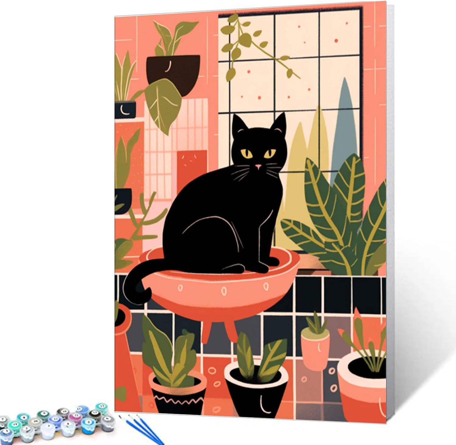 tucocoo-paint-by-numbers-black-cat-beside-sink-malen-nach-zahlen-katze image 1
