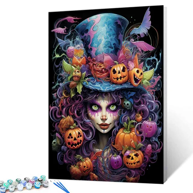tucocoo-paint-by-numbers-halloween-witch-malset-40x50-k-rbis-hut image 1
