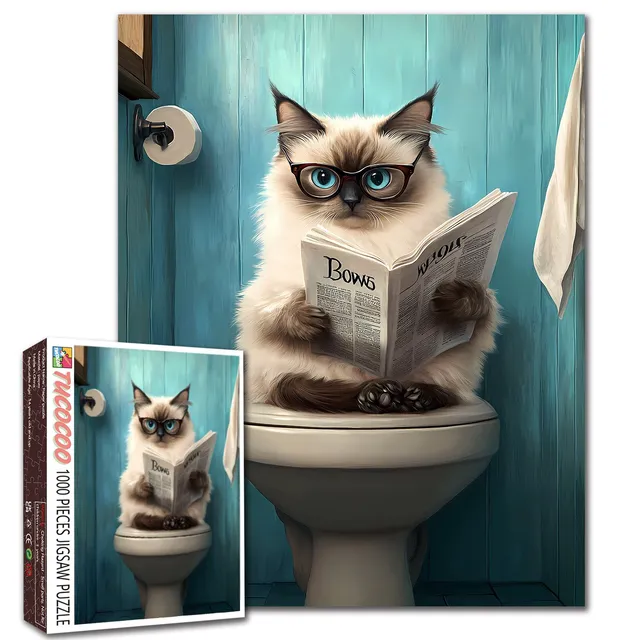 tucocoo-jigsaw-cat-reading-newspaper-puzzle-1000-teile-katze image 1