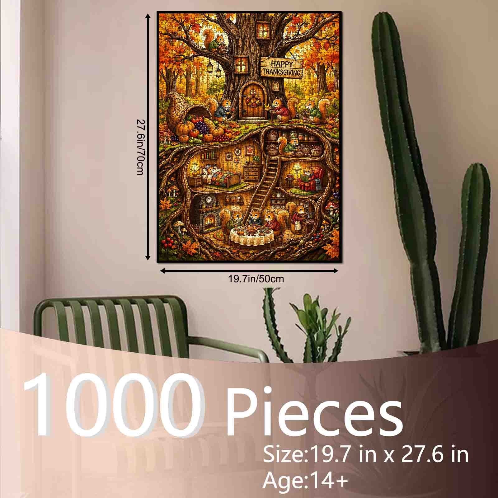 tucocoo-thanksgiving-squirrel-treehouse-puzzle-1000-teile image 5
