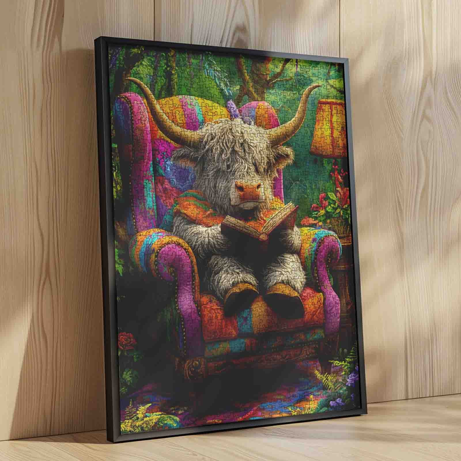 tucocoo-highland-cow-reading-puzzle-1000-teile-kuh image 4