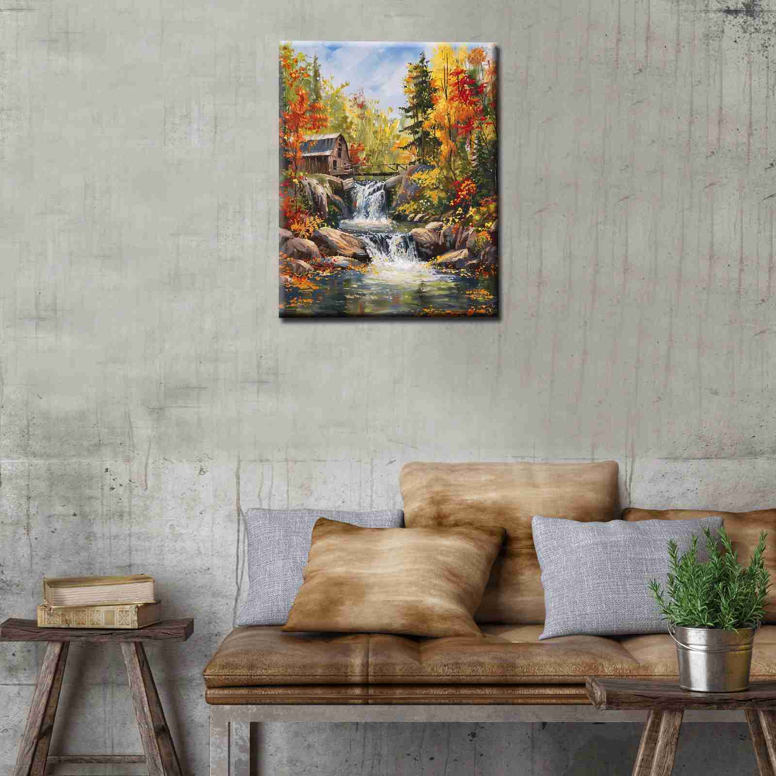 tucocoo-autumn-waterfall-cottage-malen-nach-zahlen-40x50-ohne-rahmen-herbst image 3