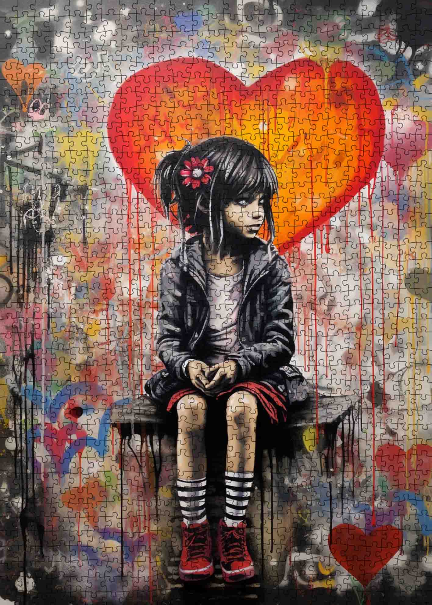 tucocoo-girl-heart-balloon-puzzle-1000-teile-graffiti image 2