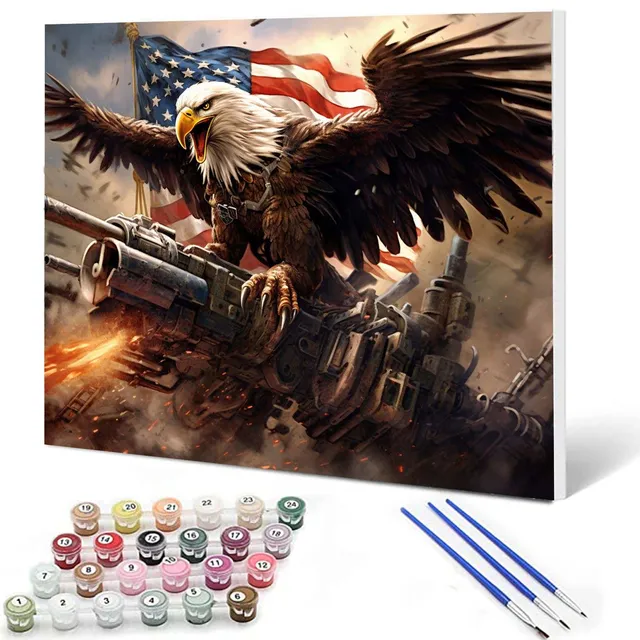 tucocoo-bald-eagle-cannon-flag-malen-nach-zahlen-40x50 image 1