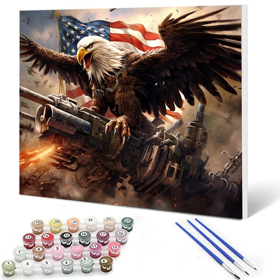 tucocoo-bald-eagle-cannon-flag-malen-nach-zahlen-40x50 image 1