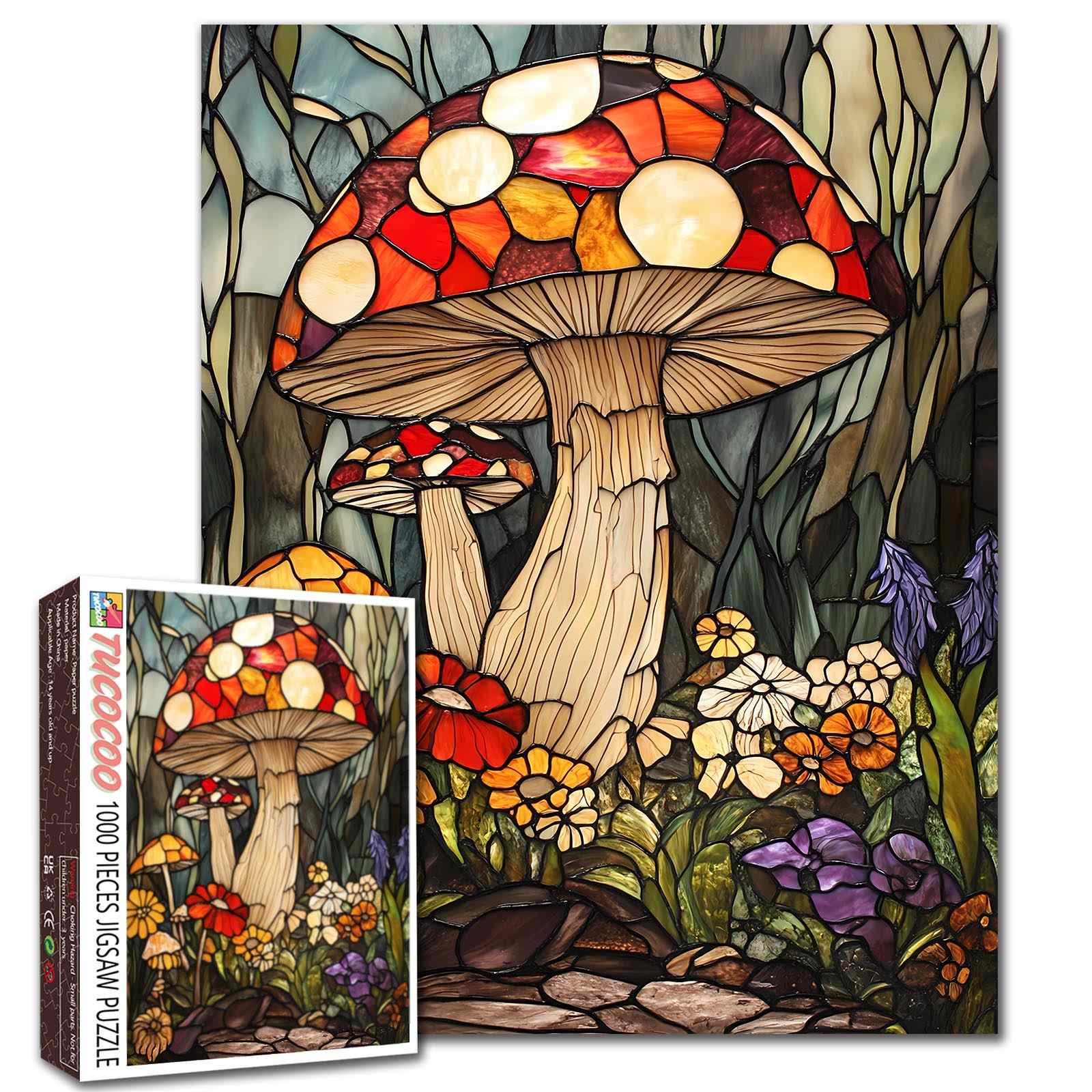 tucocoo-colorful-forest-mushroom-puzzle-1000-teile-pilze image 1