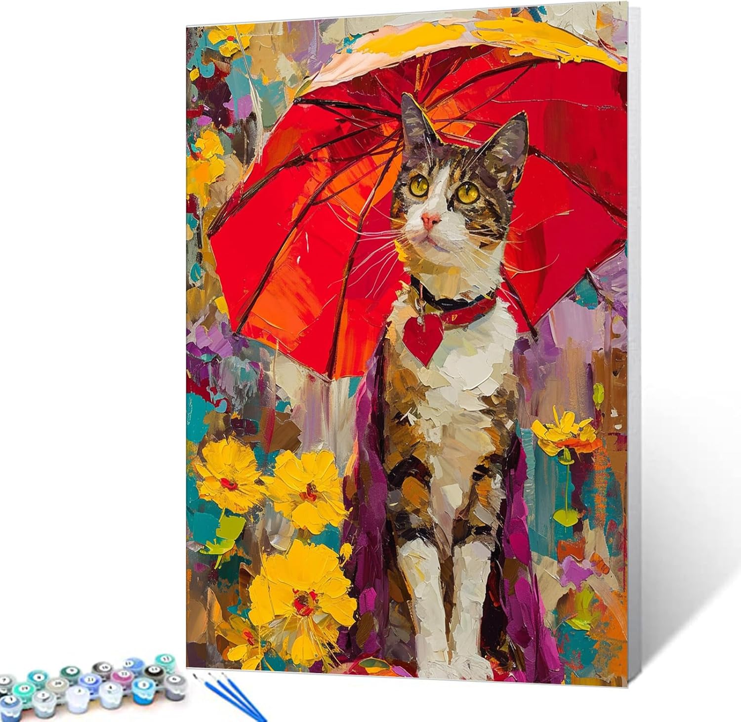 tucocoo-cat-under-a-red-umbrella-malen-nach-zahlen-40x50-katze image 1