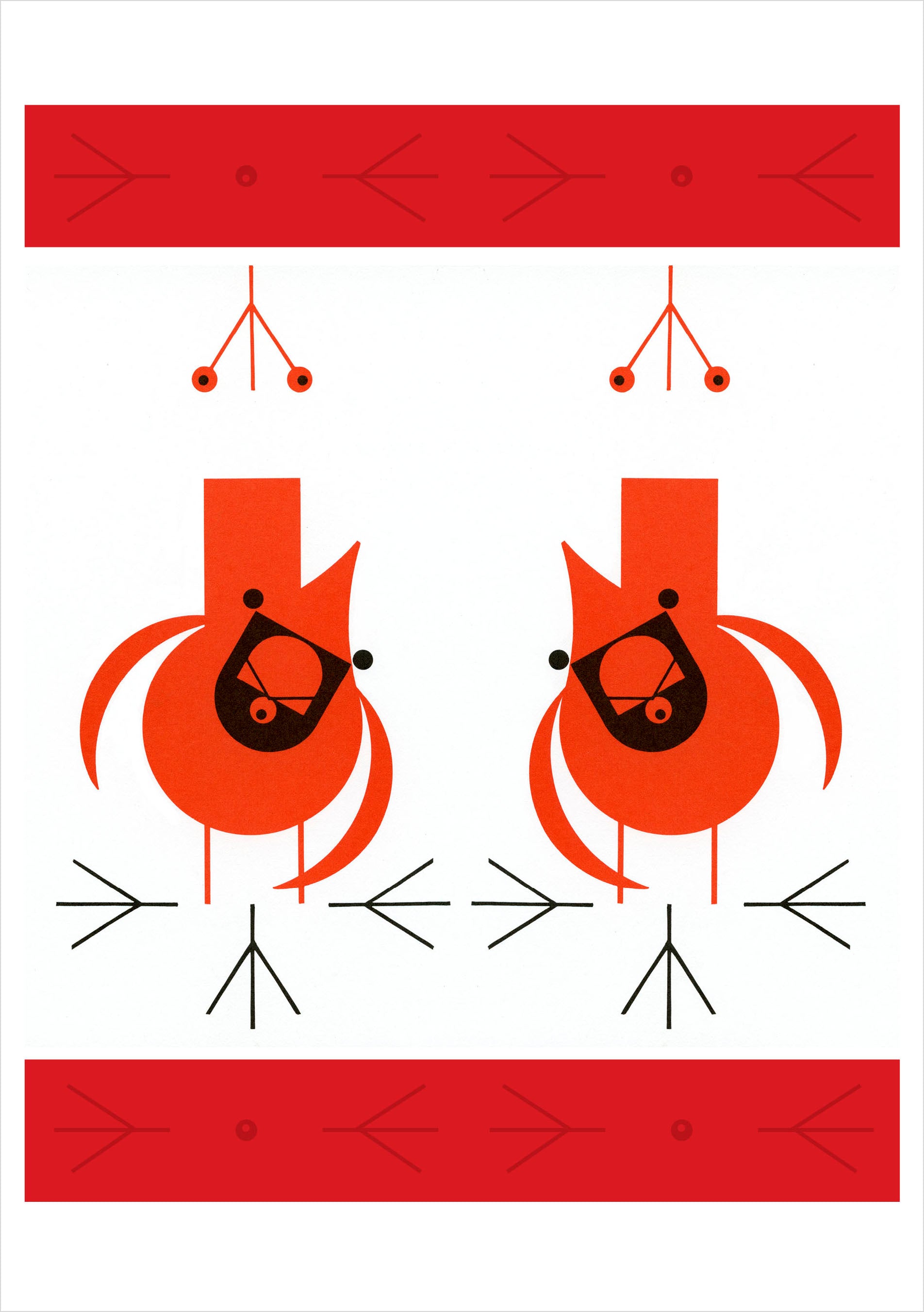 pomegranate-charley-harper-cool-cardinals-weihnachtskarten-20er-set image 3