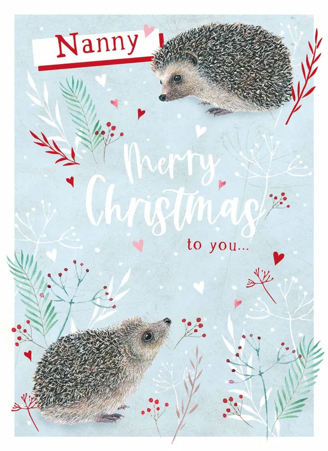 otter-house-nanny-hedgehogs-berries-weihnachtskarte-igel image 1