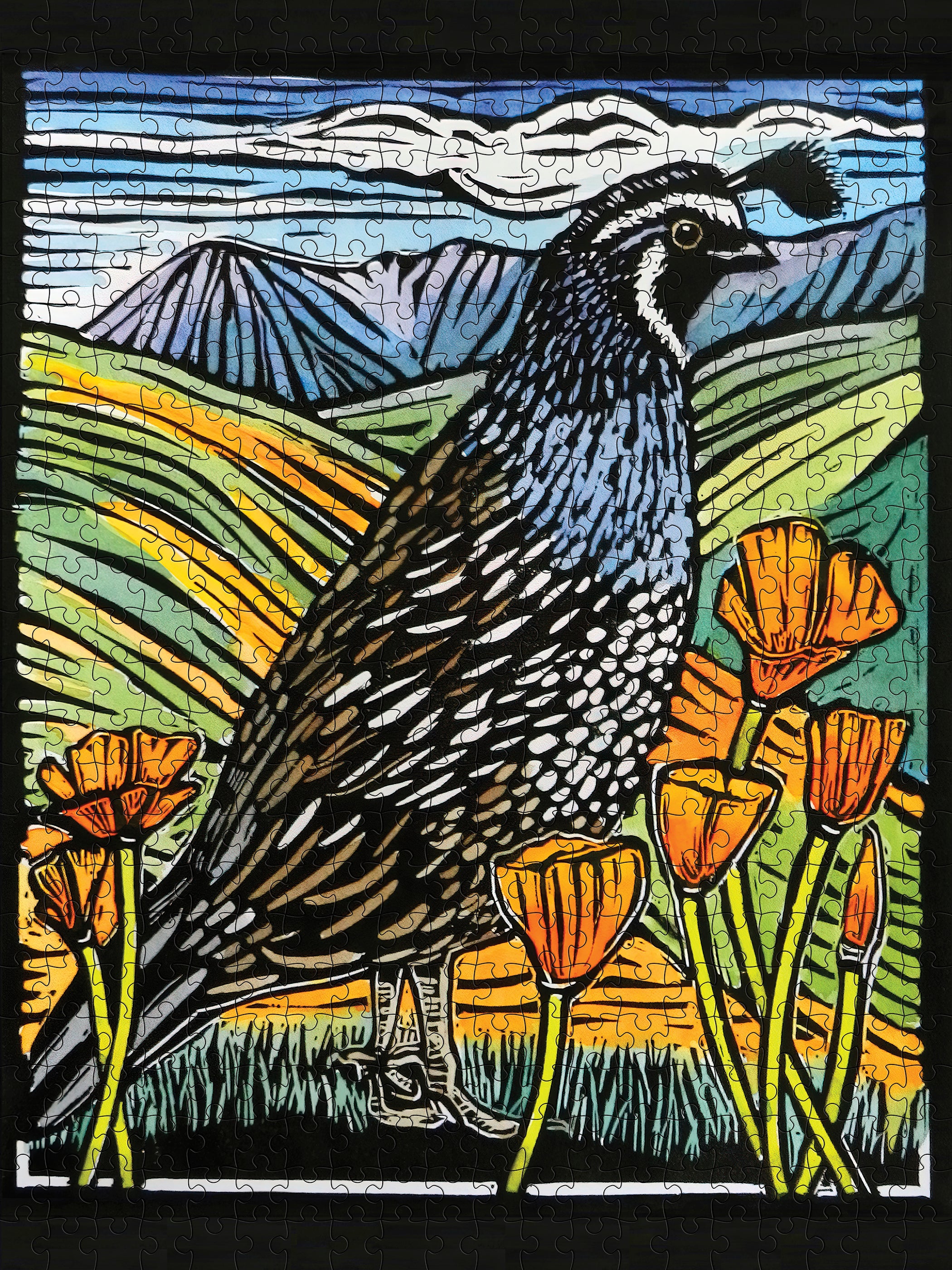 pomegranate-molly-hashimoto-california-quail-puzzle-500-teile-vogel image 2