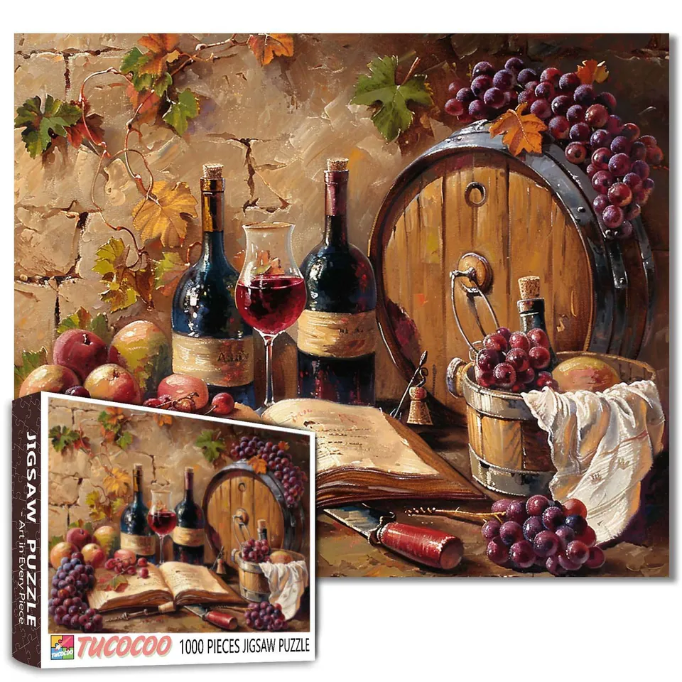 tucocoo-vintage-wine-cellar-still-life-puzzle-1000-teile-weinkeller image 1