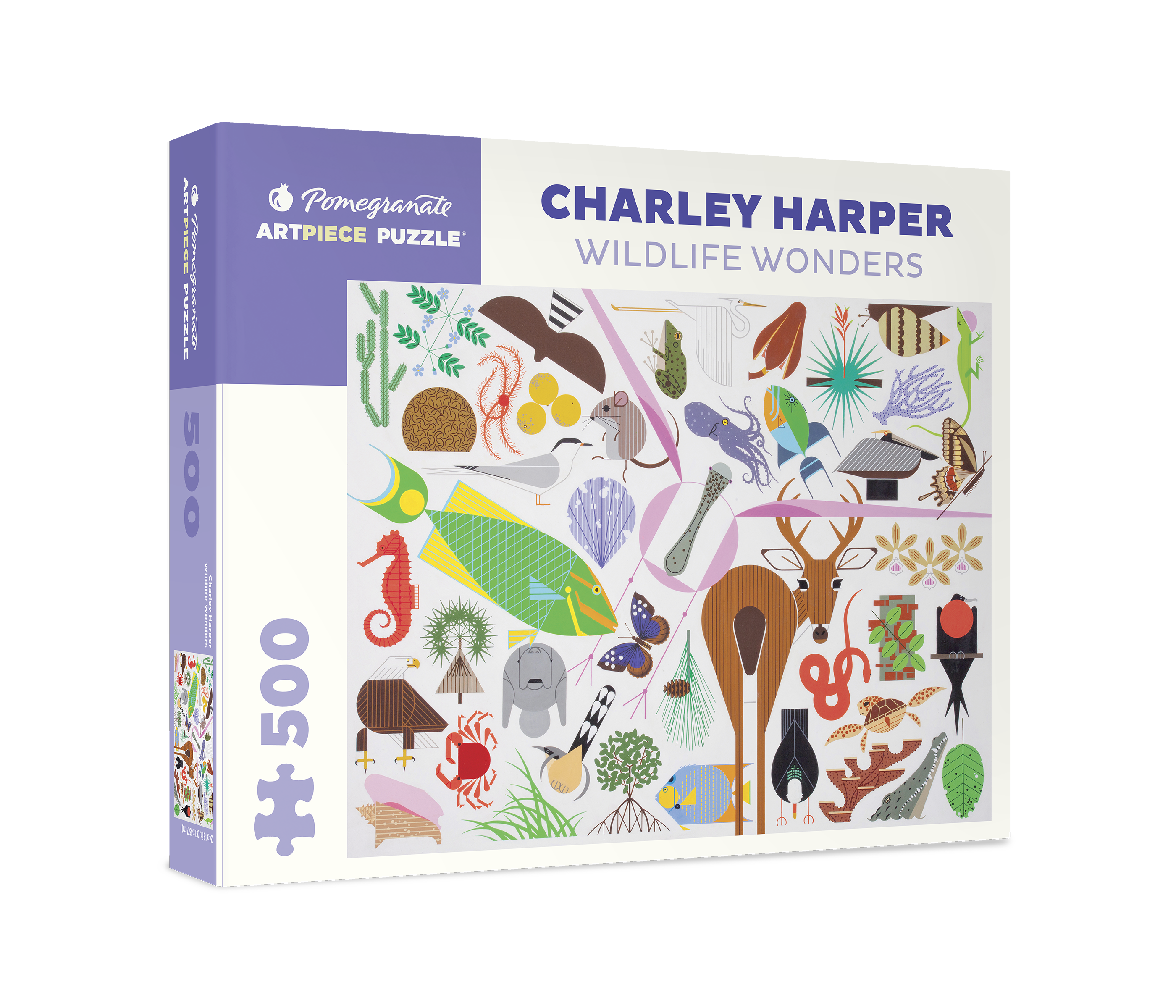pomegranate-jigsaw-puzzles-charley-harper-wildlife-wonders-puzzle-500-teile image 1