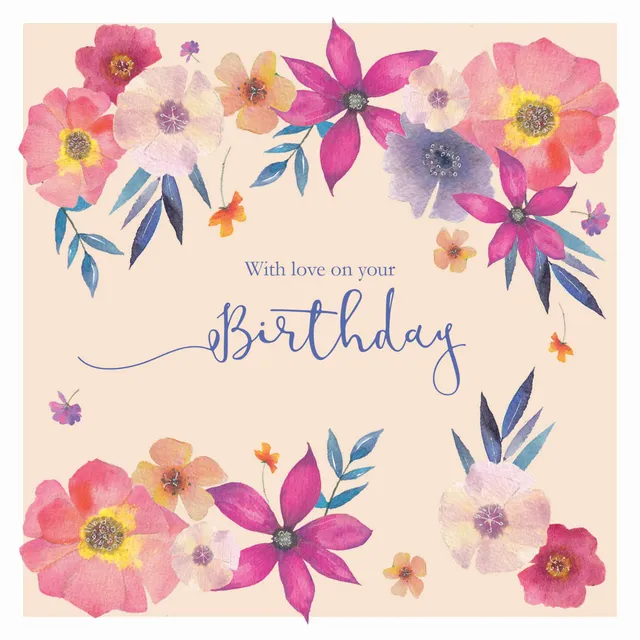 otter-house-vintage-garden-birthday-floral-geburtstagskarte-blumen image 1