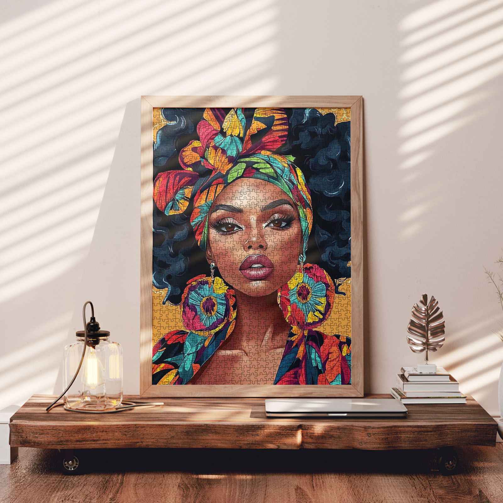 tucocoo-bold-beauty-in-vibrant-headwrap-puzzle-1000-teile-portrait image 3
