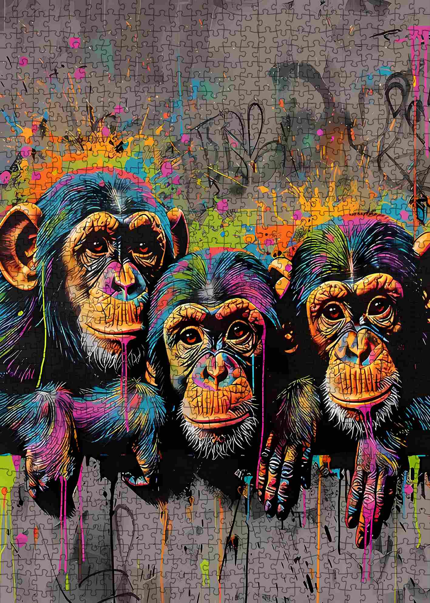 tucocoo-color-splash-monkeys-puzzle-1000-teile-graffiti image 2