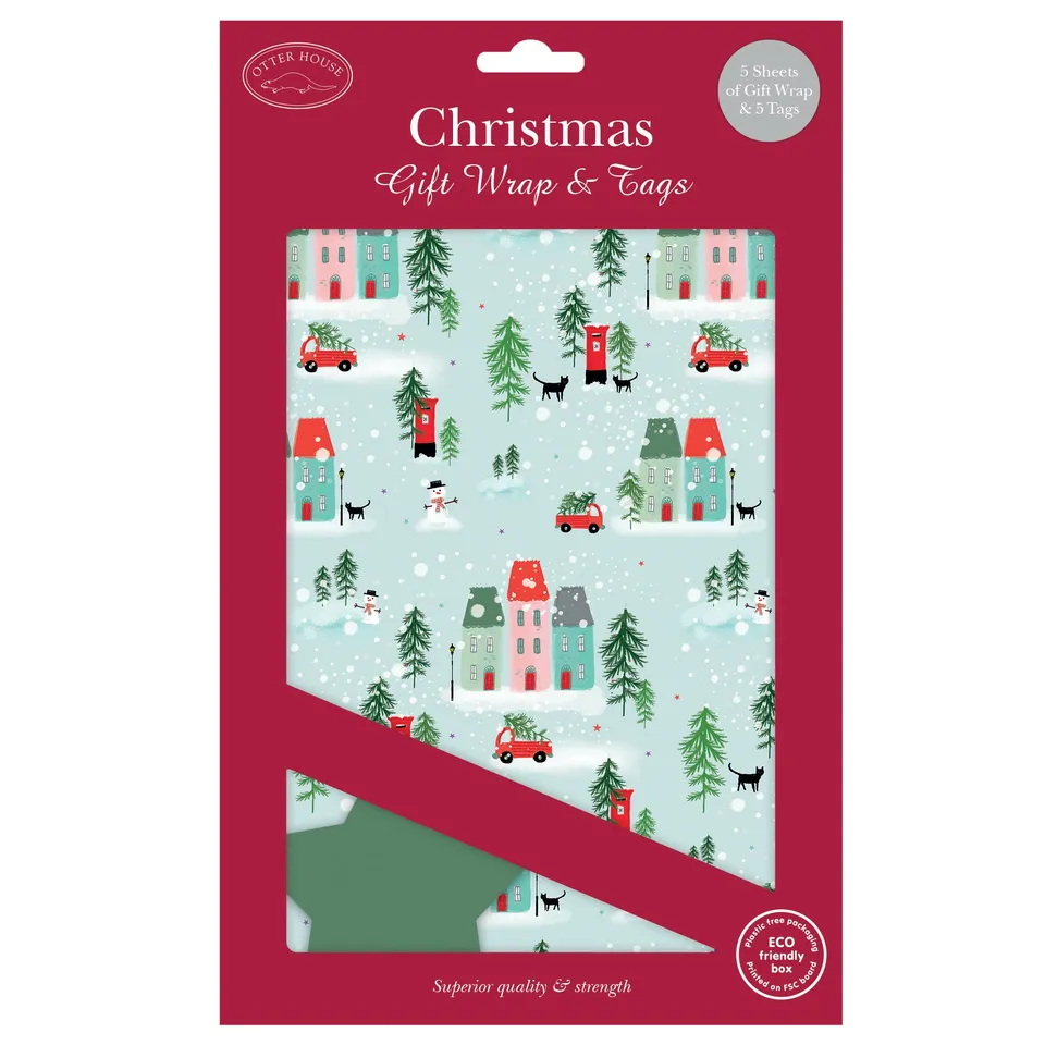 otter-house-christmas-village-geschenkpapier-5-b-gen-tags image 1