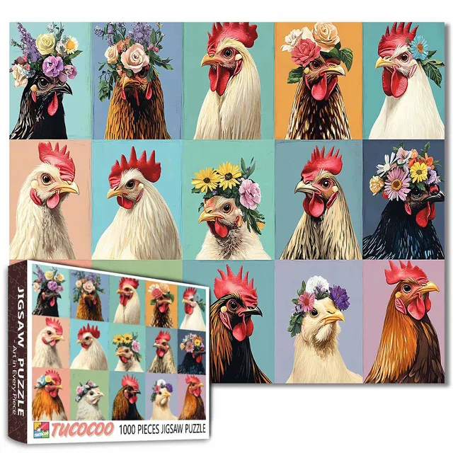 tucocoo-flower-crown-chickens-puzzle-1000-teile-h-hner image 1
