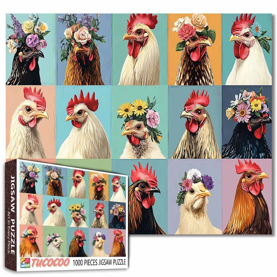 tucocoo-flower-crown-chickens-puzzle-1000-teile-h-hner image 1