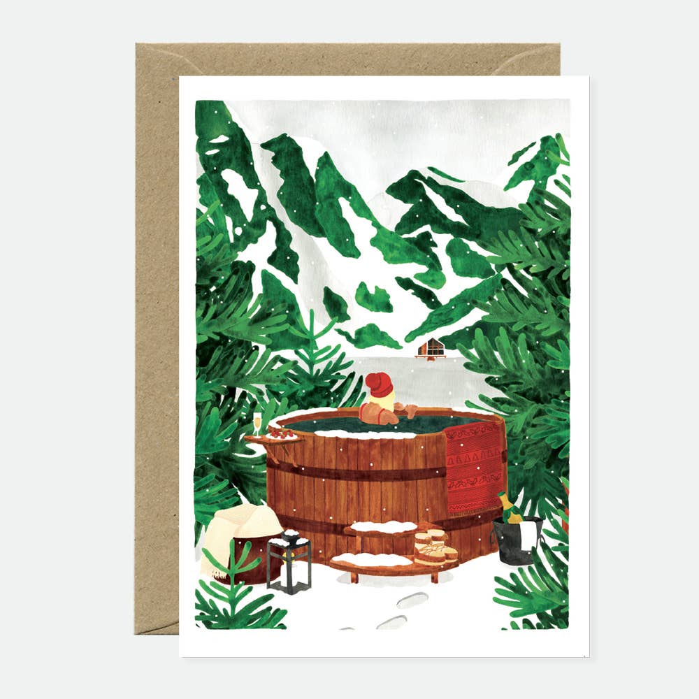 all-the-ways-to-say-nordic-bath-gru-karte-a6-winter-badefass image 1
