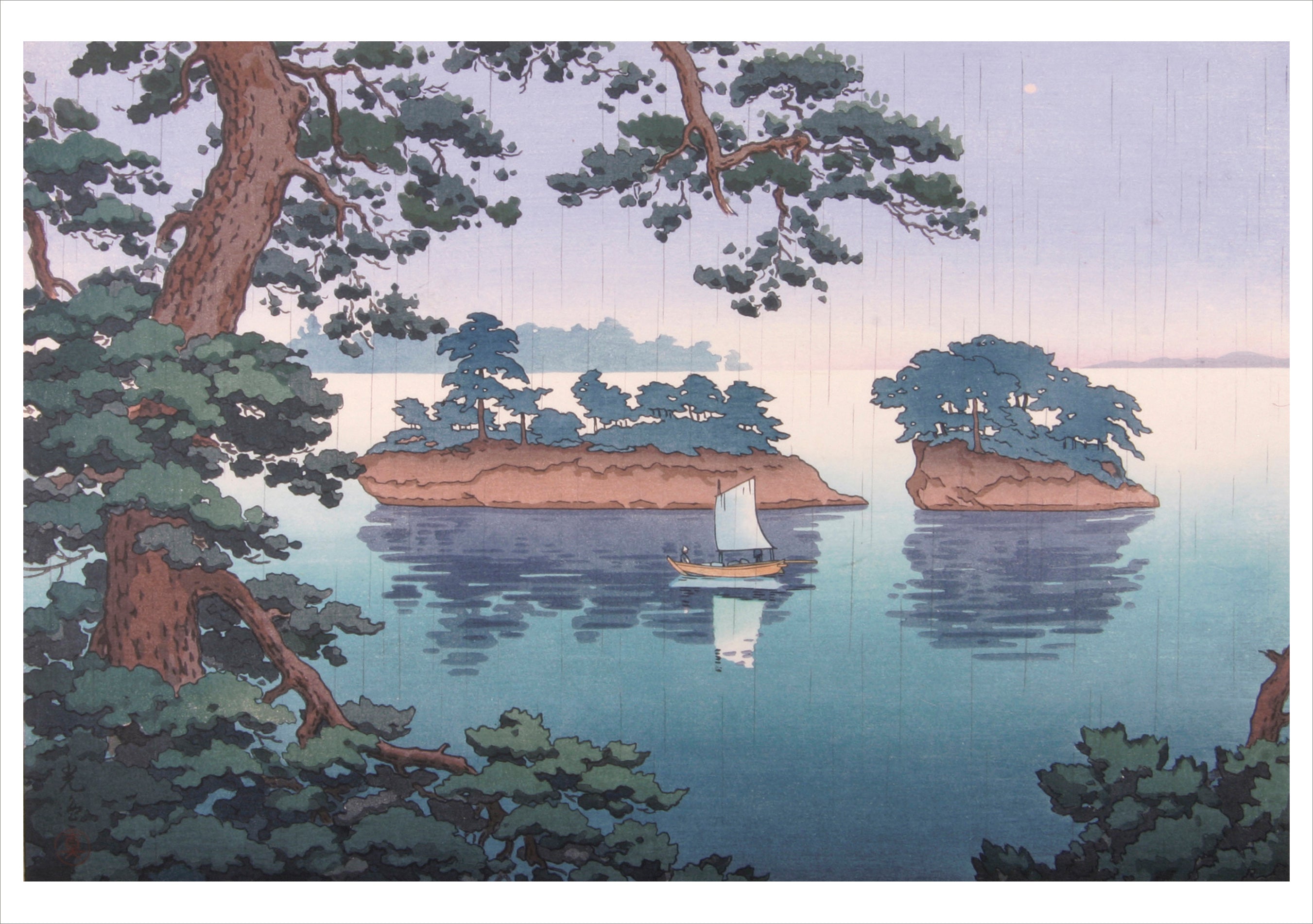 pomegranate-blank-notecards-spring-rain-matsushima-klappkarte-einzelkarte image 1