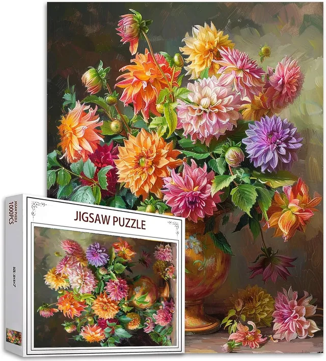 tucocoo-vase-of-dahlia-flower-puzzle-1000-teile-blumen image 1