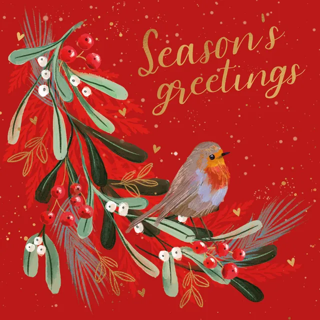 otter-house-christmas-festive-berry-robin-weihnachtskarten-set image 1