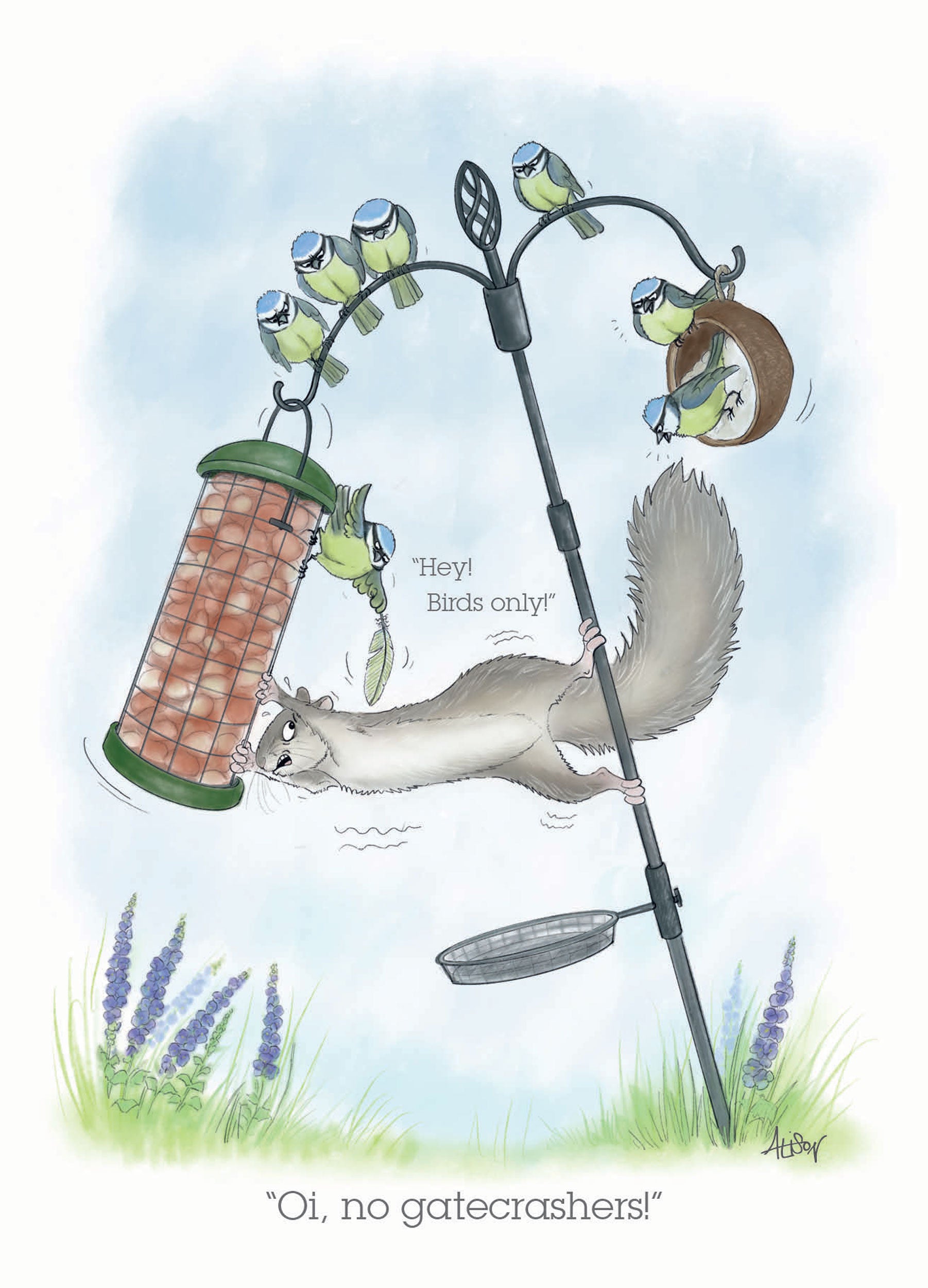 otter-house-alisons-animals-bird-feeder-notecards-set image 2