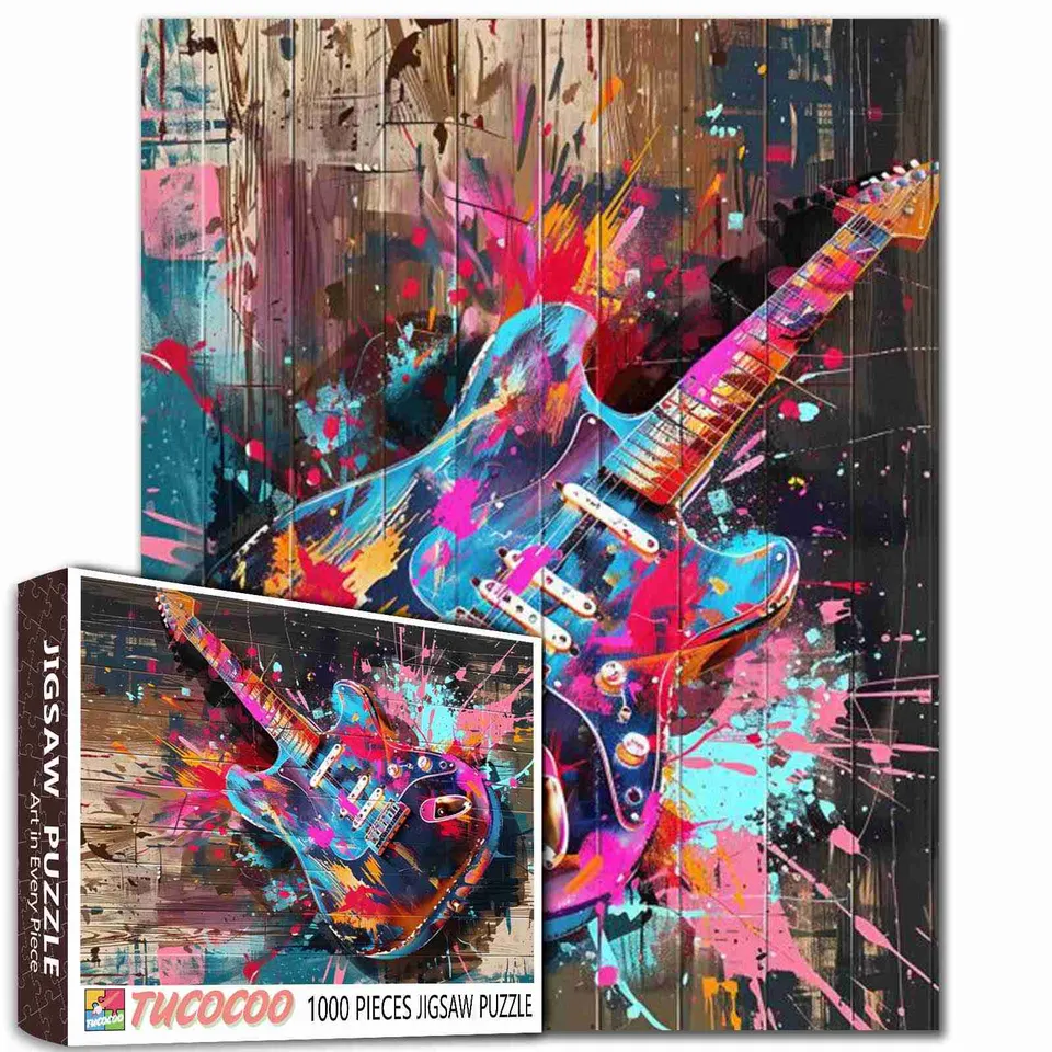 tucocoo-graffiti-electric-guitar-puzzle-1000-teile-gitarre image 1
