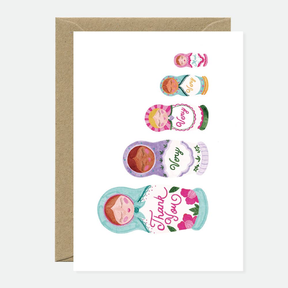 all-the-ways-to-say-thank-you-dolls-dankeskarte-a6 image 1