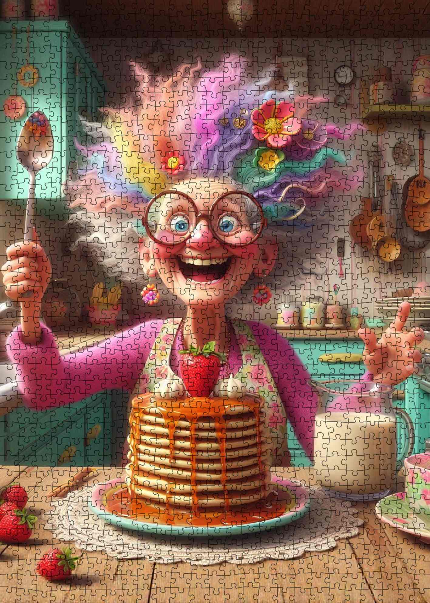 tucocoo-colorful-grandma-pancake-feast-puzzle-1000-teile image 2